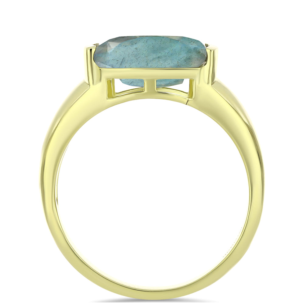 Anillo de Plata Bañada en Oro con Labradorita