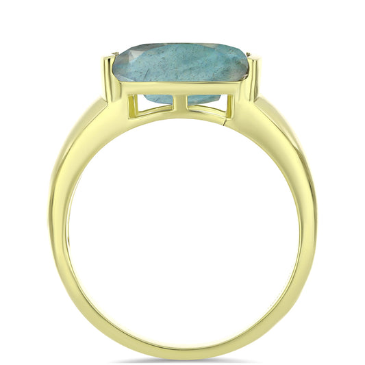 Anillo de Plata Bañada en Oro con Labradorita