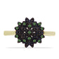 Anillo de Plata Bañada en Oro con Diamante Verde