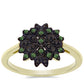 Anillo de Plata Bañada en Oro con Diamante Verde