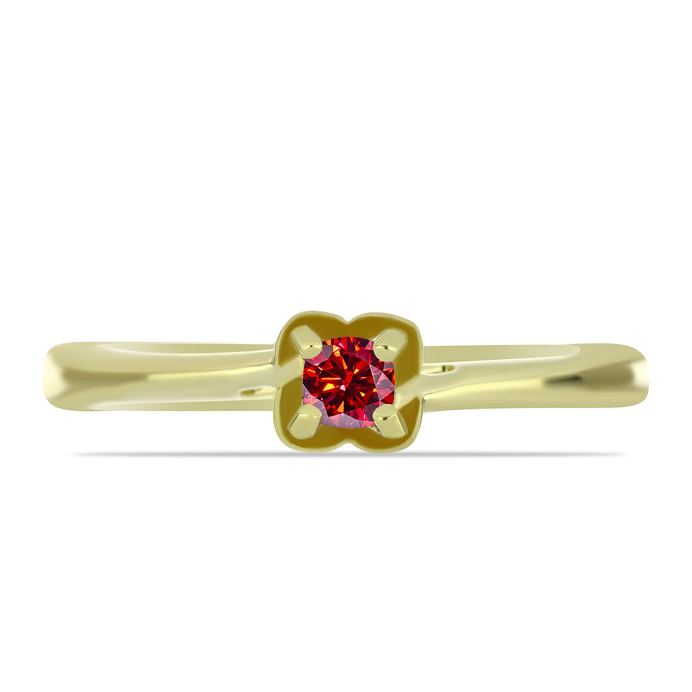 Anillo de Plata Bañada en Oro con Majestuosa moisanita roja 1 