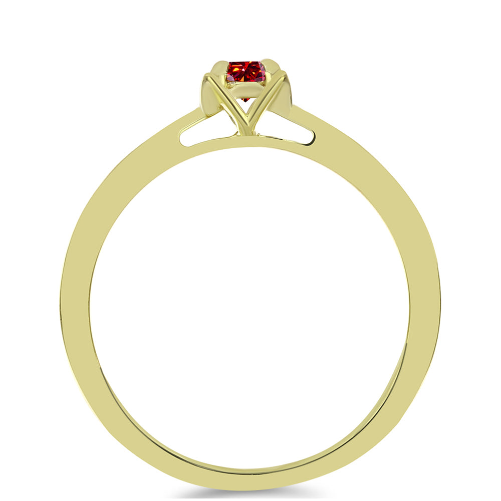 Anillo de Plata Bañada en Oro con Majestuosa moisanita roja 2 