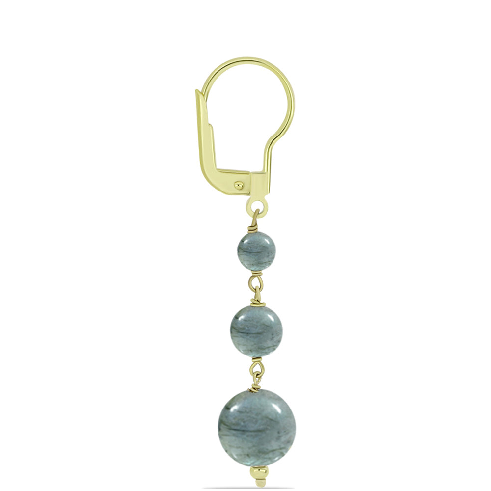 Pendientes de Plata Bañada en Oro con Labradorita