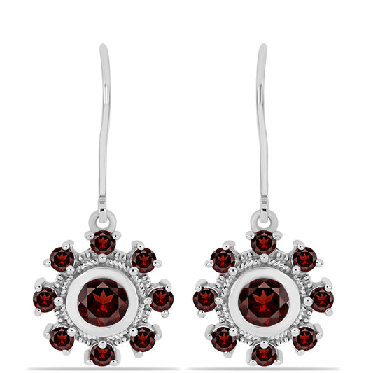 Pendientes de Plata con Granate Barton
