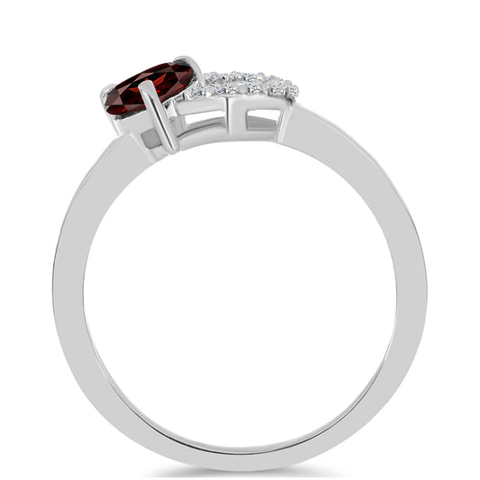 Anillo de Plata con Granate Barton y Topacio Blanco