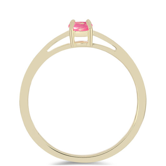 Anillo de Plata Bañada en Oro con Ópalo Rosa Etíope de Lega Dembi