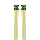 Pendientes de Plata Bañada en Oro con Diamante Verde