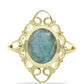 Anillo de Plata Bañada en Oro con Labradorita