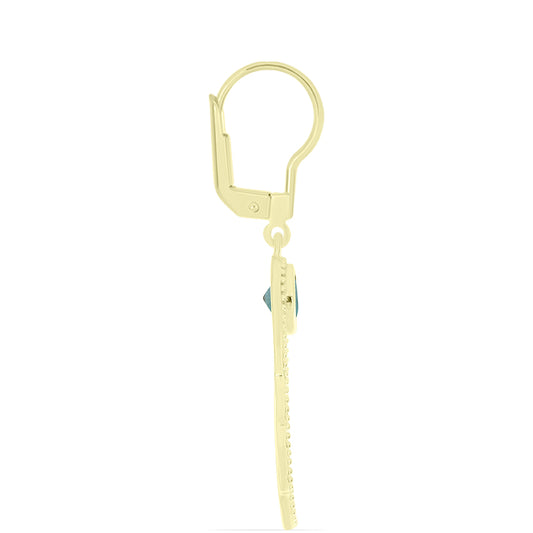 Pendientes de Plata Bañada en Oro con Labradorita