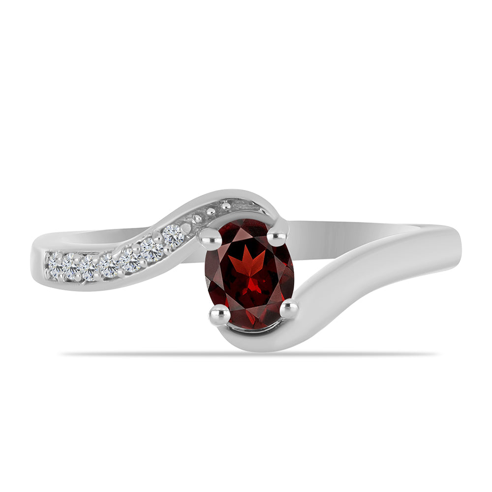 Anillo de Plata con Granate Barton y Topacio Blanco 1 