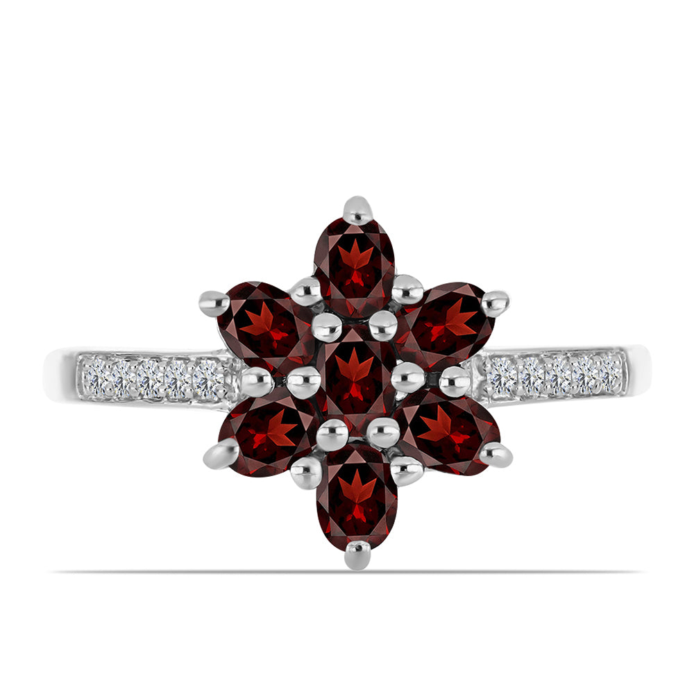 Anillo de Plata con Granate Barton y Topacio Blanco 1 
