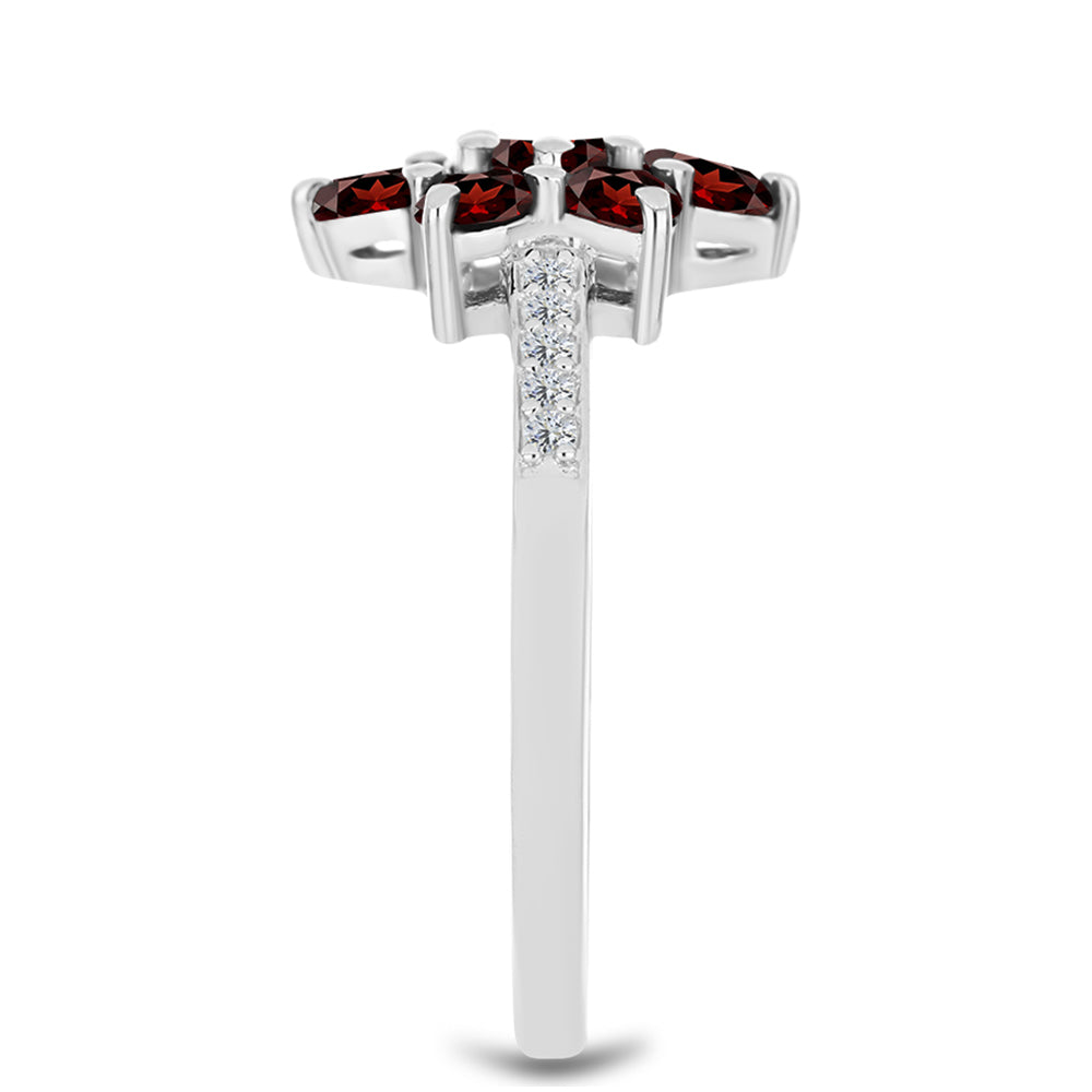 Anillo de Plata con Granate Barton y Topacio Blanco 4 