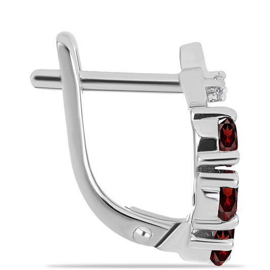 Pendientes de Plata con Granate Barton y Topacio Blanco