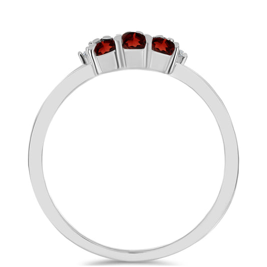 Anillo de Plata con Granate Barton y Topacio Blanco