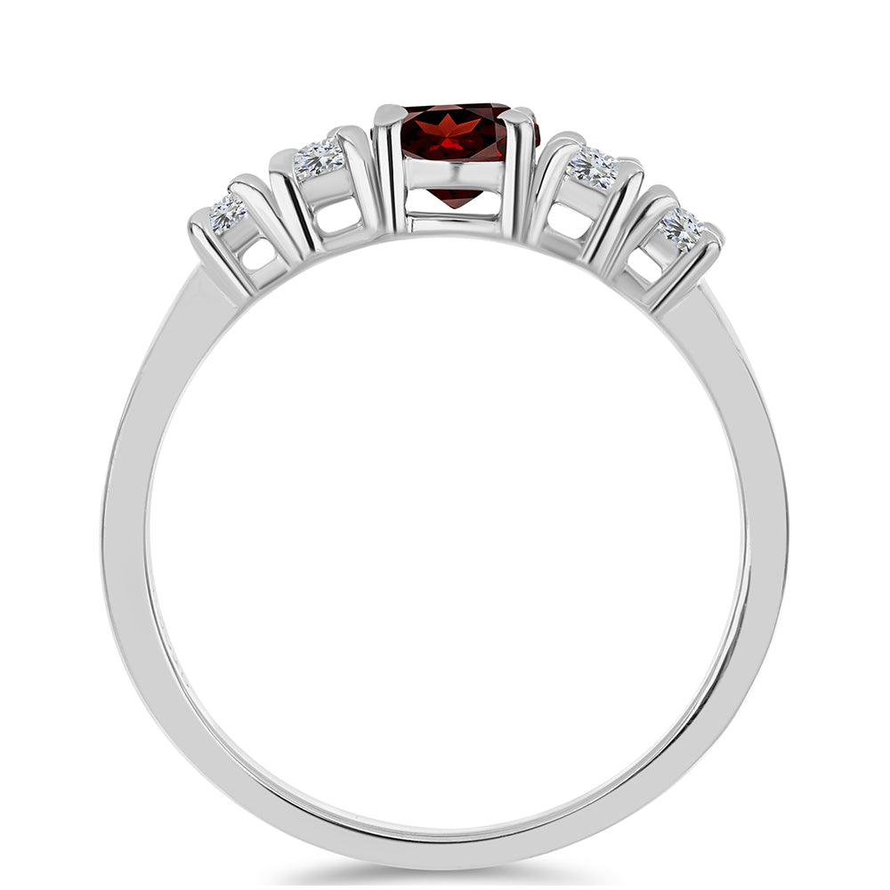 Anillo de Plata con Granate Barton y Topacio Blanco