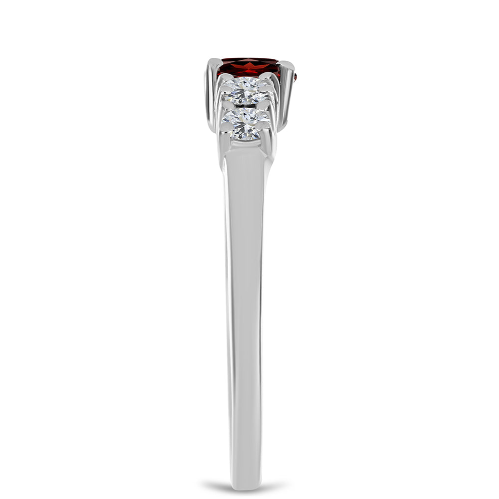 Anillo de Plata con Granate Barton y Topacio Blanco 4 