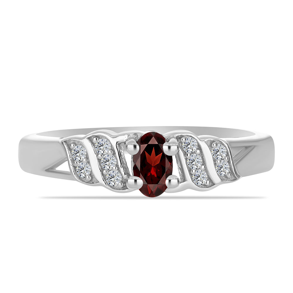 Anillo de Plata con Granate Barton y Topacio Blanco 1 