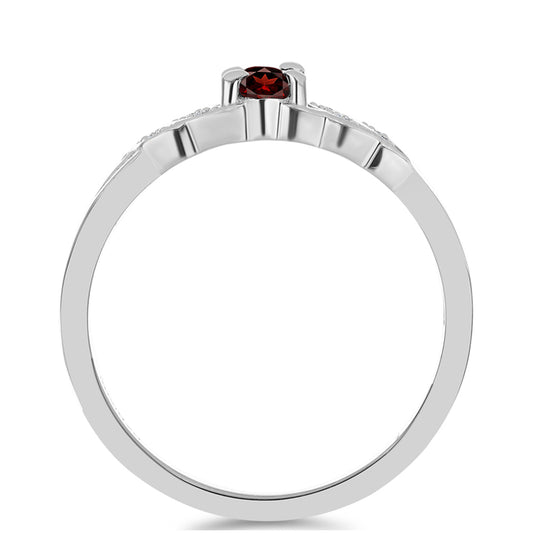 Anillo de Plata con Granate Barton y Topacio Blanco