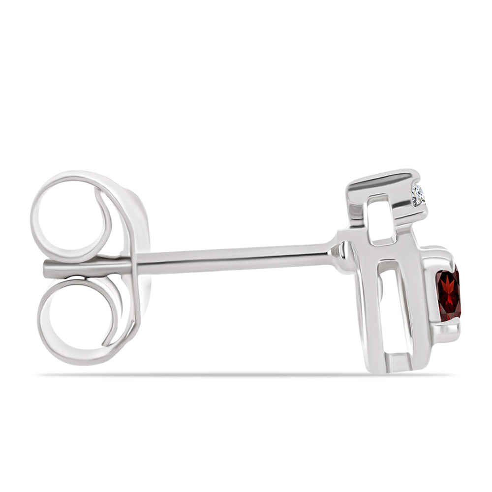 Pendientes de Plata con Granate Barton y Topacio Blanco 2 