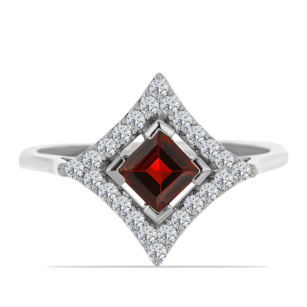 Anillo de Plata con Granate Barton y Topacio Blanco 1 