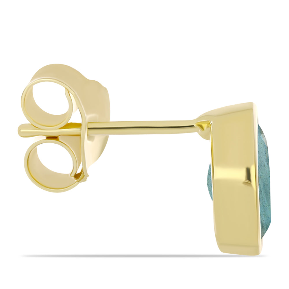 Pendientes de Plata Bañada en Oro con Labradorita