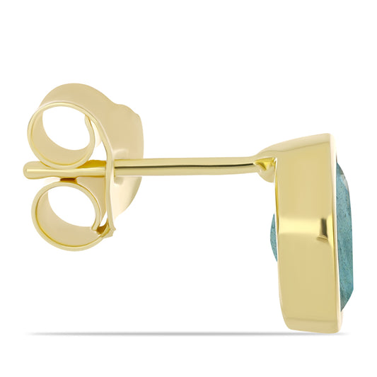 Pendientes de Plata Bañada en Oro con Labradorita