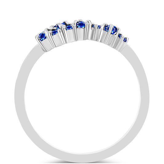 Anillo de Plata con Zafiro Azul Australiano y Topacio Blanco