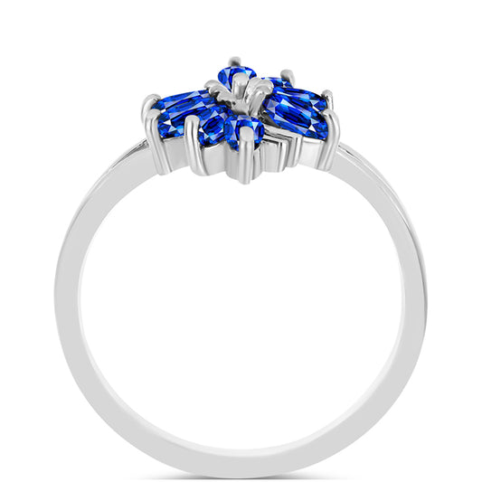 Anillo de Plata con Zafiro Azul Australiano