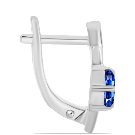 Pendientes de Plata con Zafiro Azul Australiano