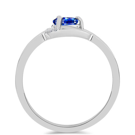 Anillo de Plata con Zafiro Azul Australiano y Topacio Blanco