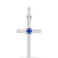 Cruz Colgante de Plata con Zafiro Azul Australiano