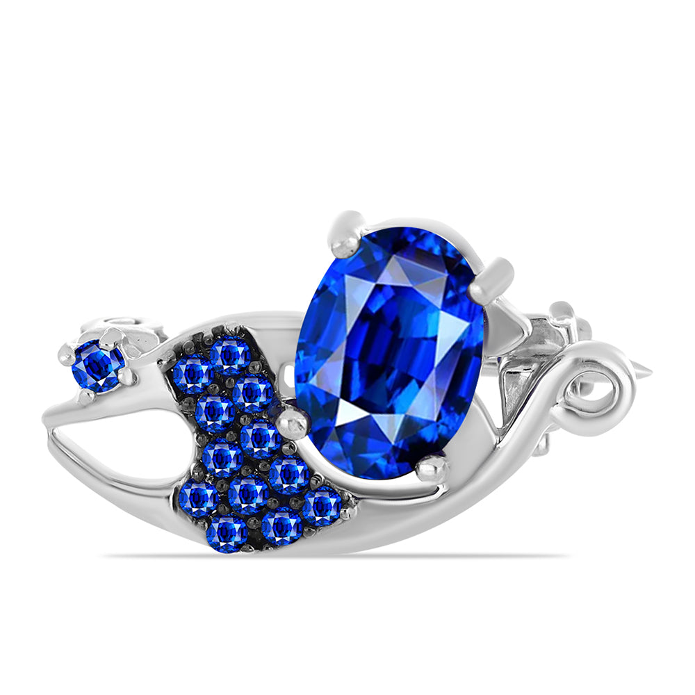 Broche de Plata con Zafiro Azul Australiano