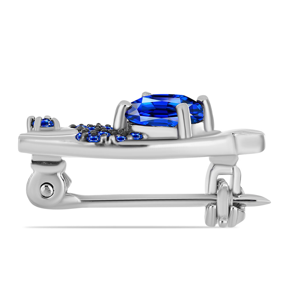 Broche de Plata con Zafiro Azul Australiano 2 