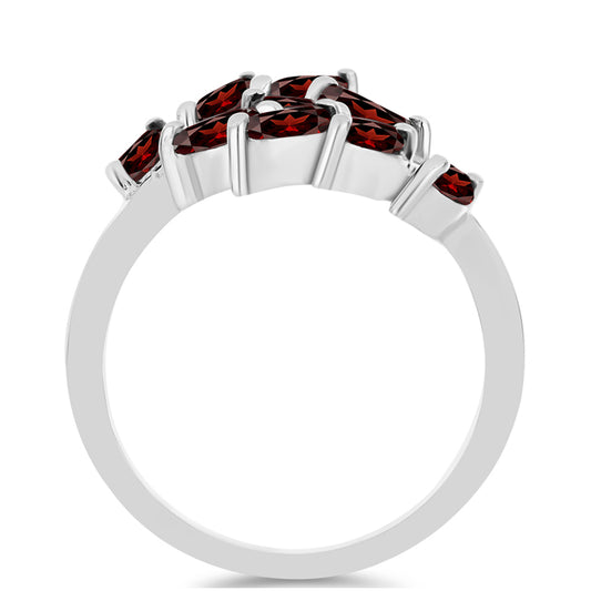 Anillo de Plata con Granate Barton y Topacio Blanco