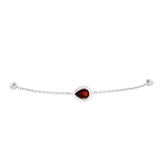 Pulsera de Plata con Granate Barton y Topacio Blanco