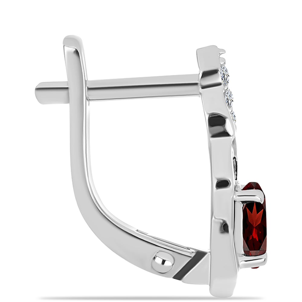 Pendientes de Plata con Granate Barton y Topacio Blanco 2 