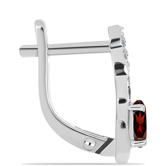 Pendientes de Plata con Granate Barton y Topacio Blanco