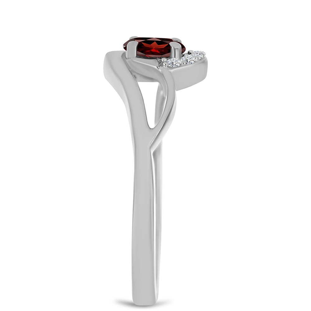 Anillo de Plata con Granate Barton y Topacio Blanco
