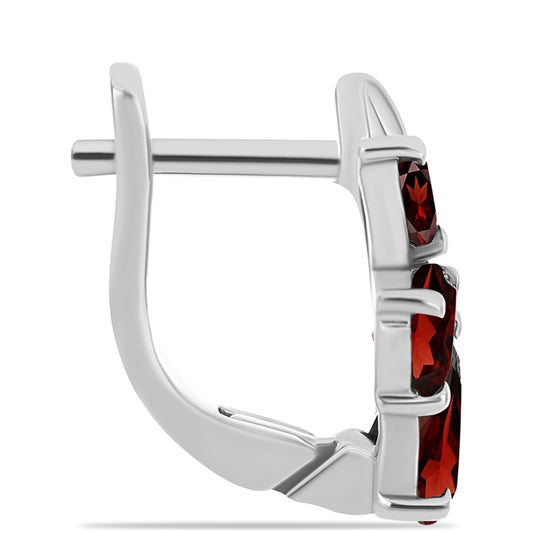 Pendientes de Plata con Granate Barton y Topacio Blanco