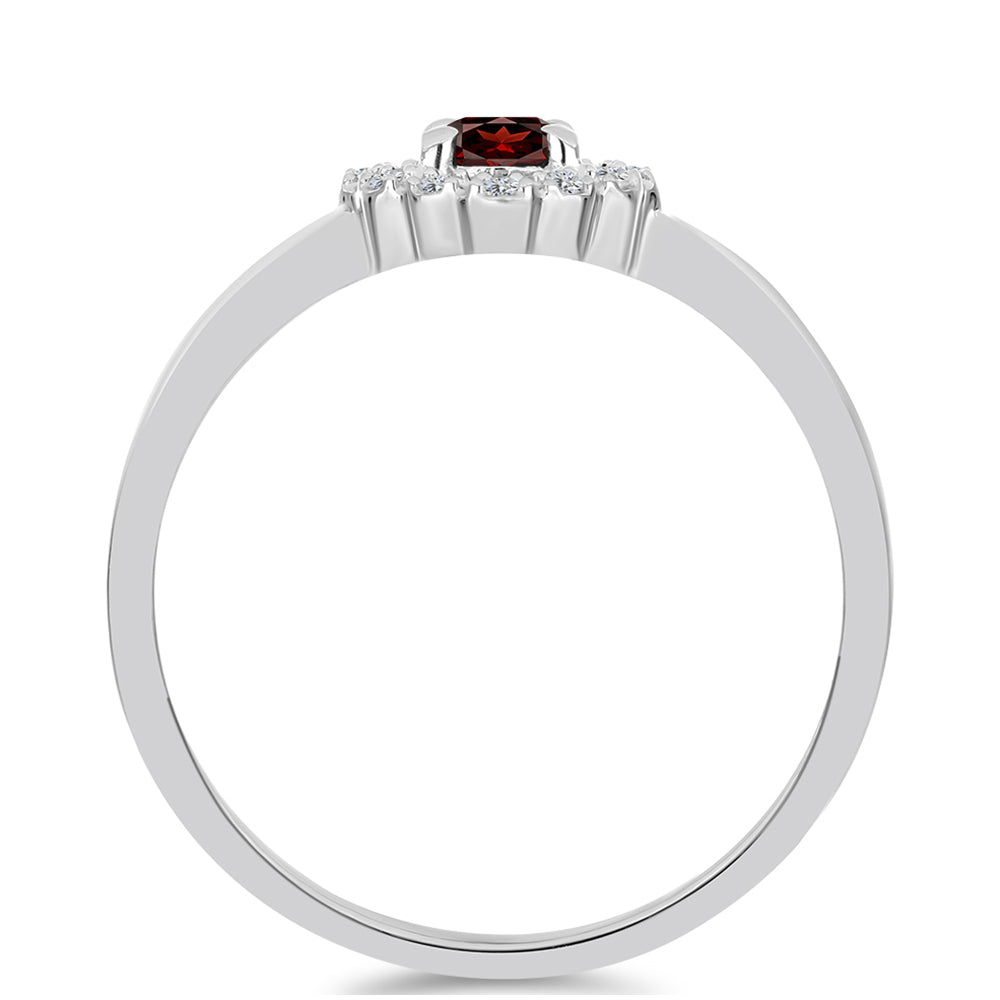 Anillo de Plata con Granate Barton y Topacio Blanco