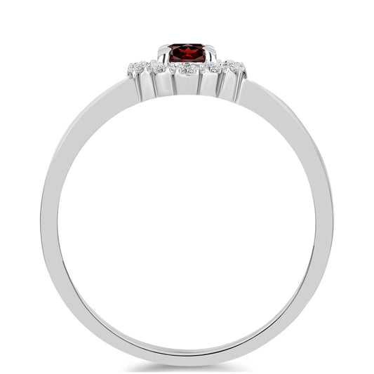 Anillo de Plata con Granate Barton y Topacio Blanco