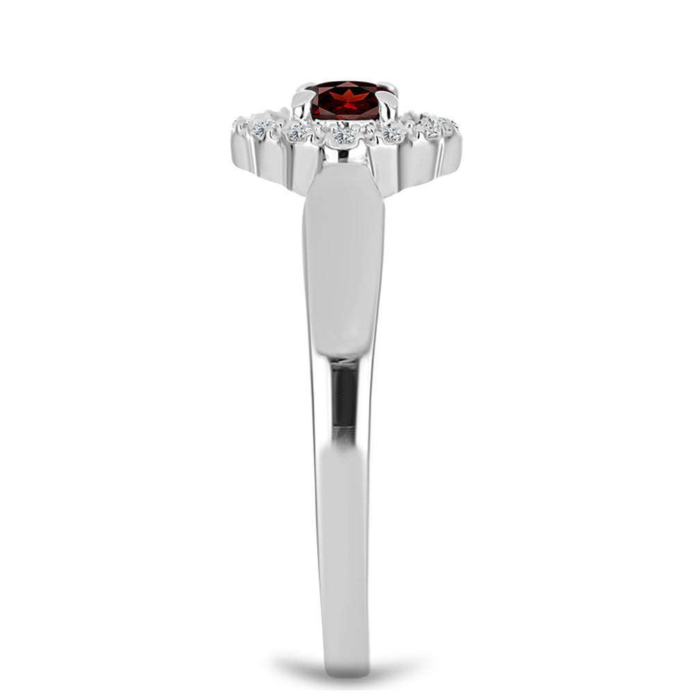 Anillo de Plata con Granate Barton y Topacio Blanco