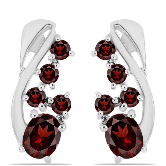 Pendientes de Plata con Granate Barton