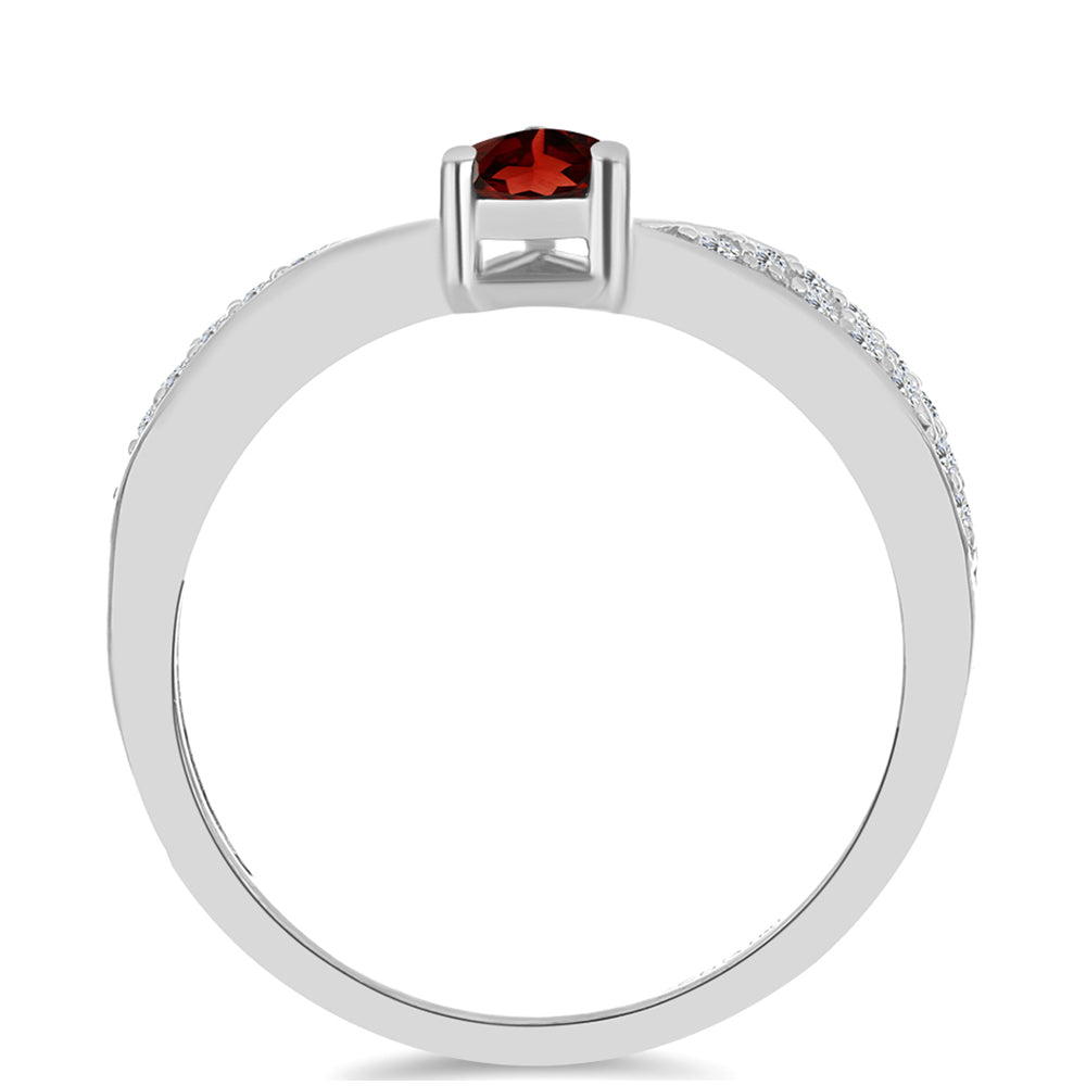 Anillo de Plata con Granate Barton y Topacio Blanco