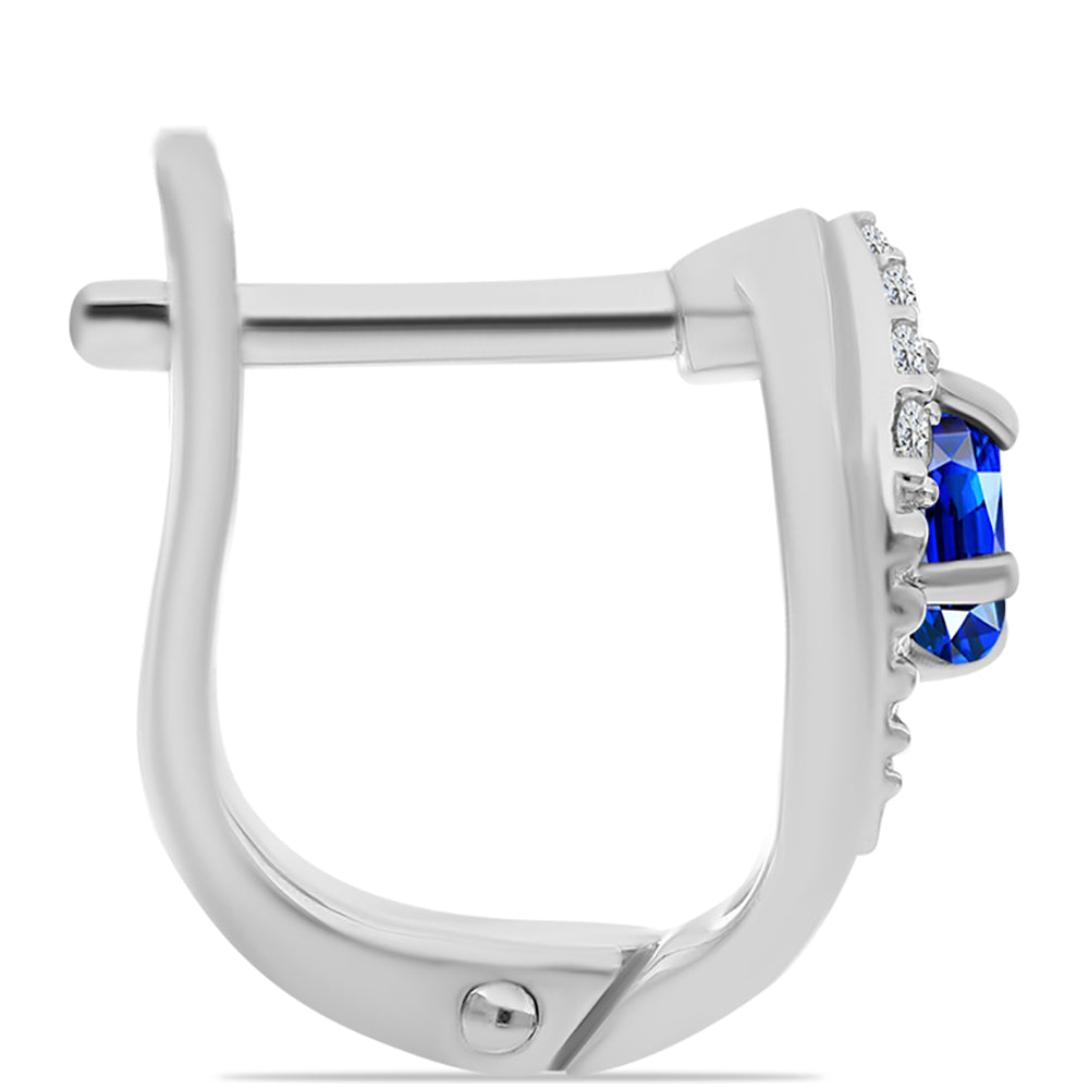 Pendientes de Plata con Zafiro Azul Australiano y Topacio Blanco 2 