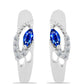 Pendientes de Plata con Zafiro Azul Australiano y Topacio Blanco