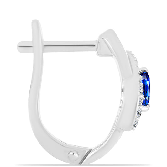 Pendientes de Plata con Zafiro Azul Australiano y Topacio Blanco