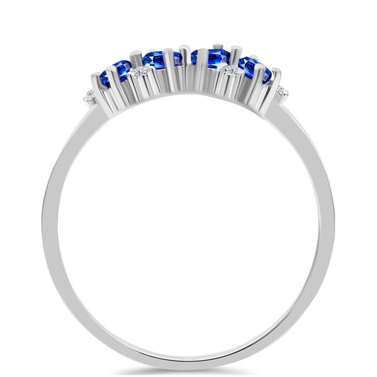 Anillo de Plata con Zafiro Azul Australiano y Topacio Blanco