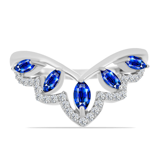 Anillo de Plata con Zafiro Azul Australiano y Topacio Blanco