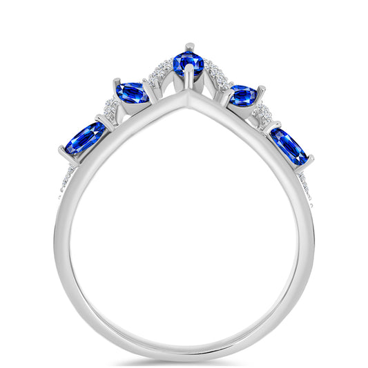 Anillo de Plata con Zafiro Azul Australiano y Topacio Blanco